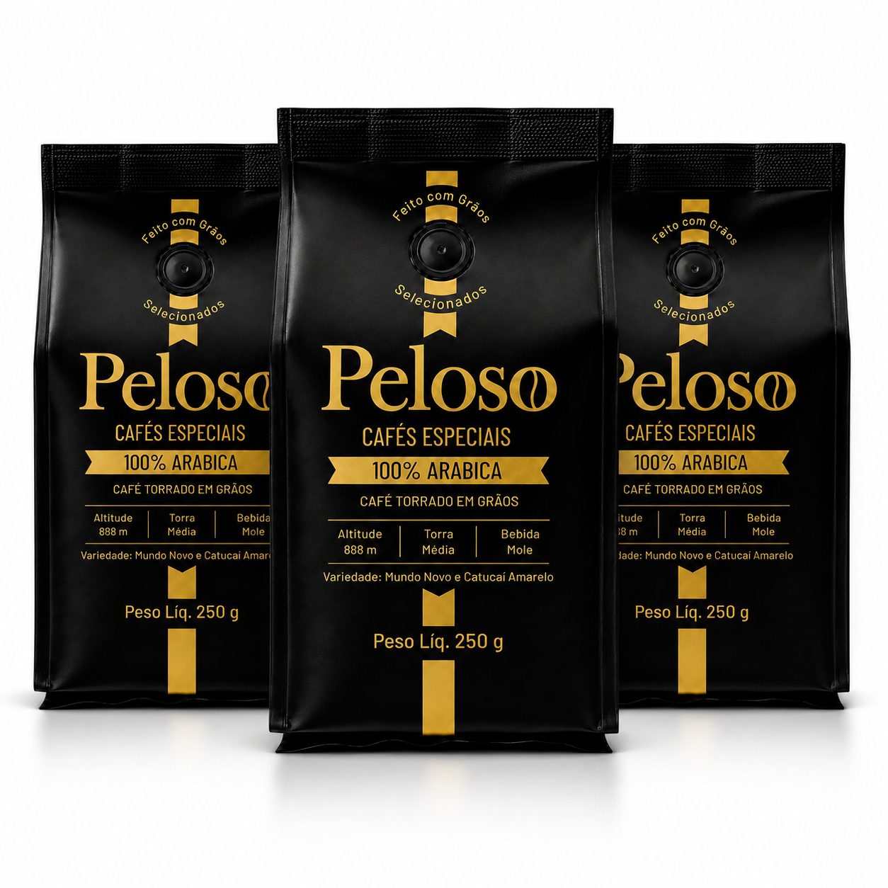 Kit escritório Peloso - 3 pcts de 250g em grãos