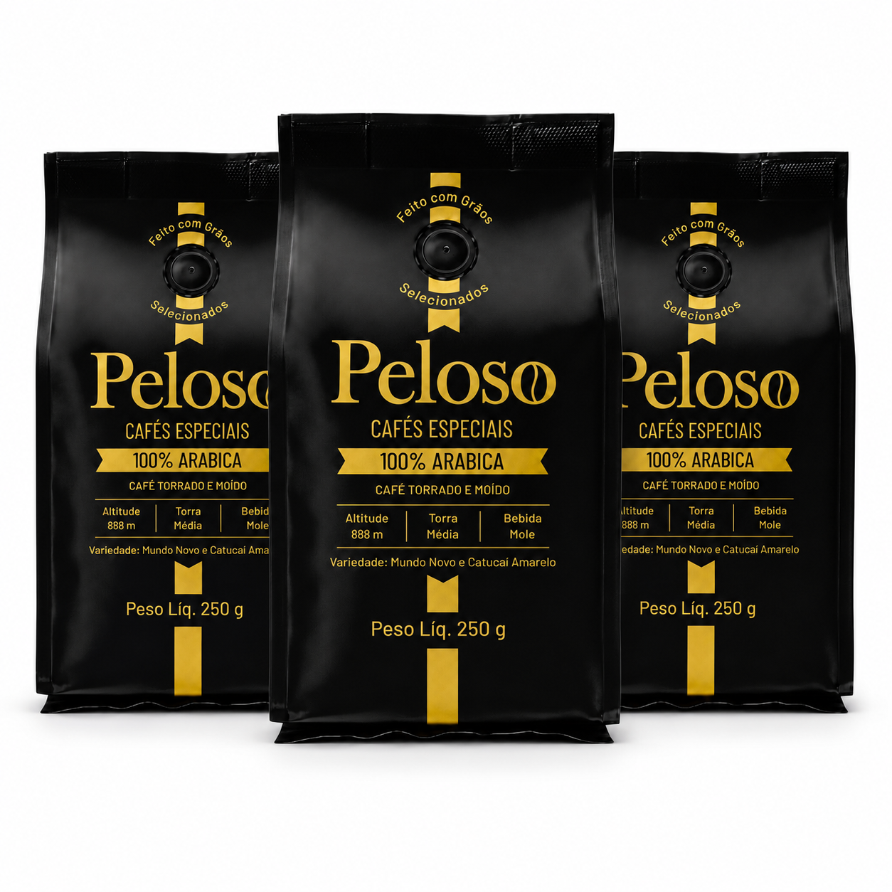 Kit escritório Peloso - 3 pcts de 250g e moido