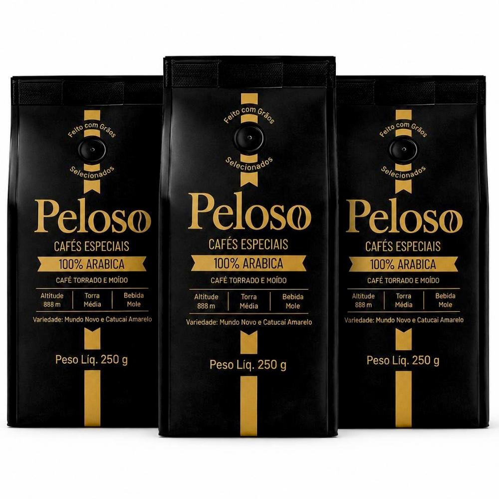 Kit escritório Peloso - 3 pcts de 250g moídos