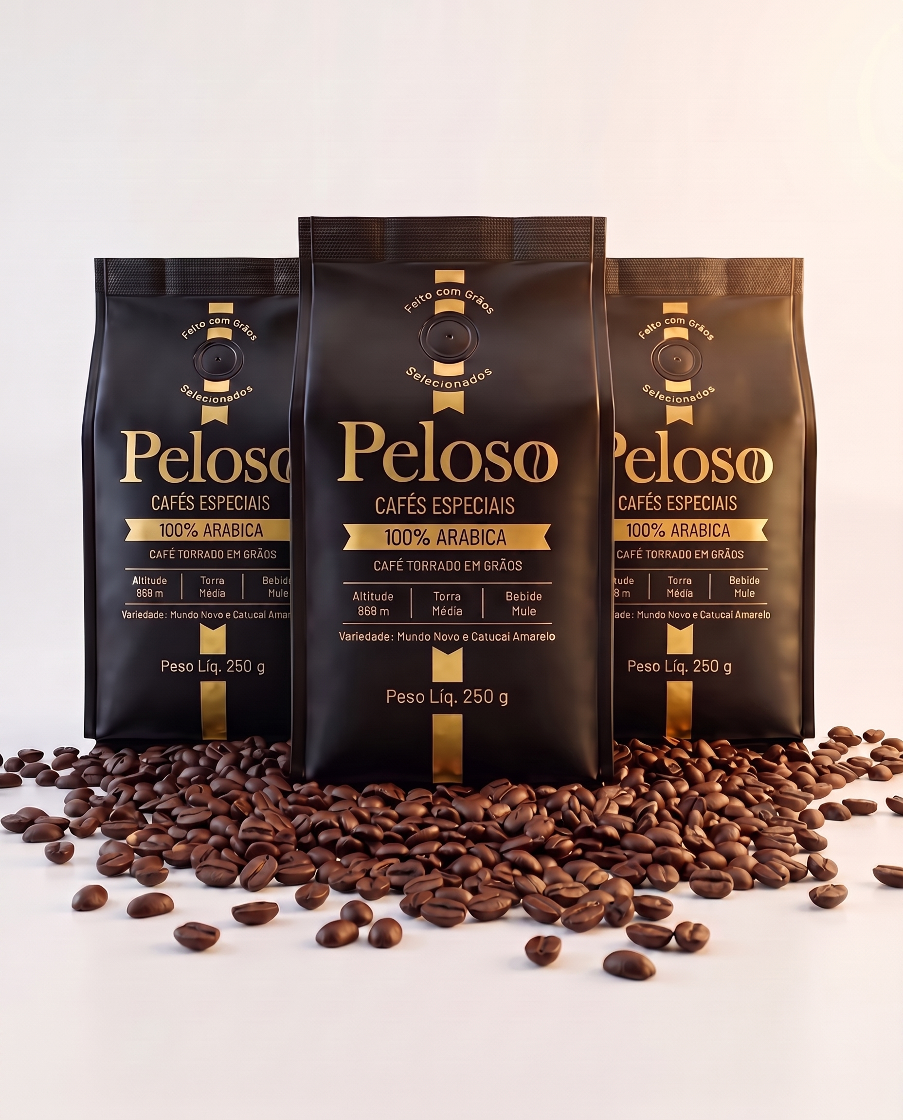 Kit escritório Peloso - still com grãos de café